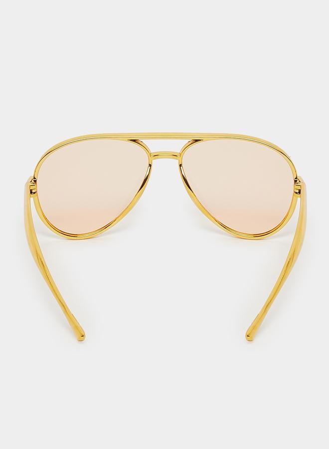 ستايلي نظارة شمسية أفياتور بإطار معدني ذهبي - Image 4